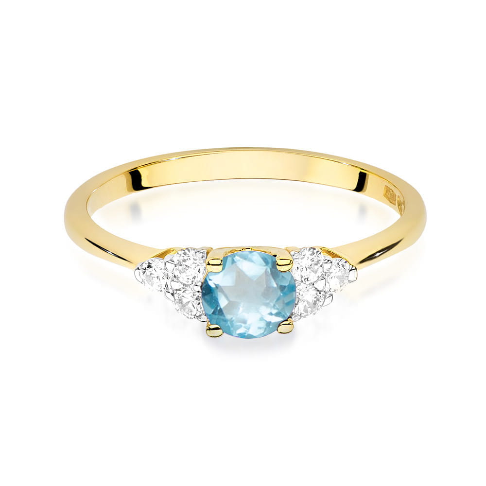 Gold Ring With Topaz And Diamonds