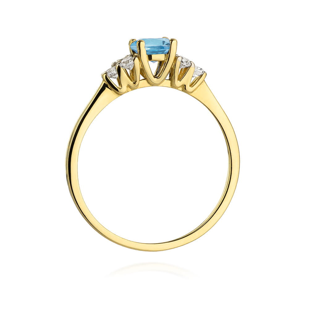 Gold Ring With Topaz And Diamonds