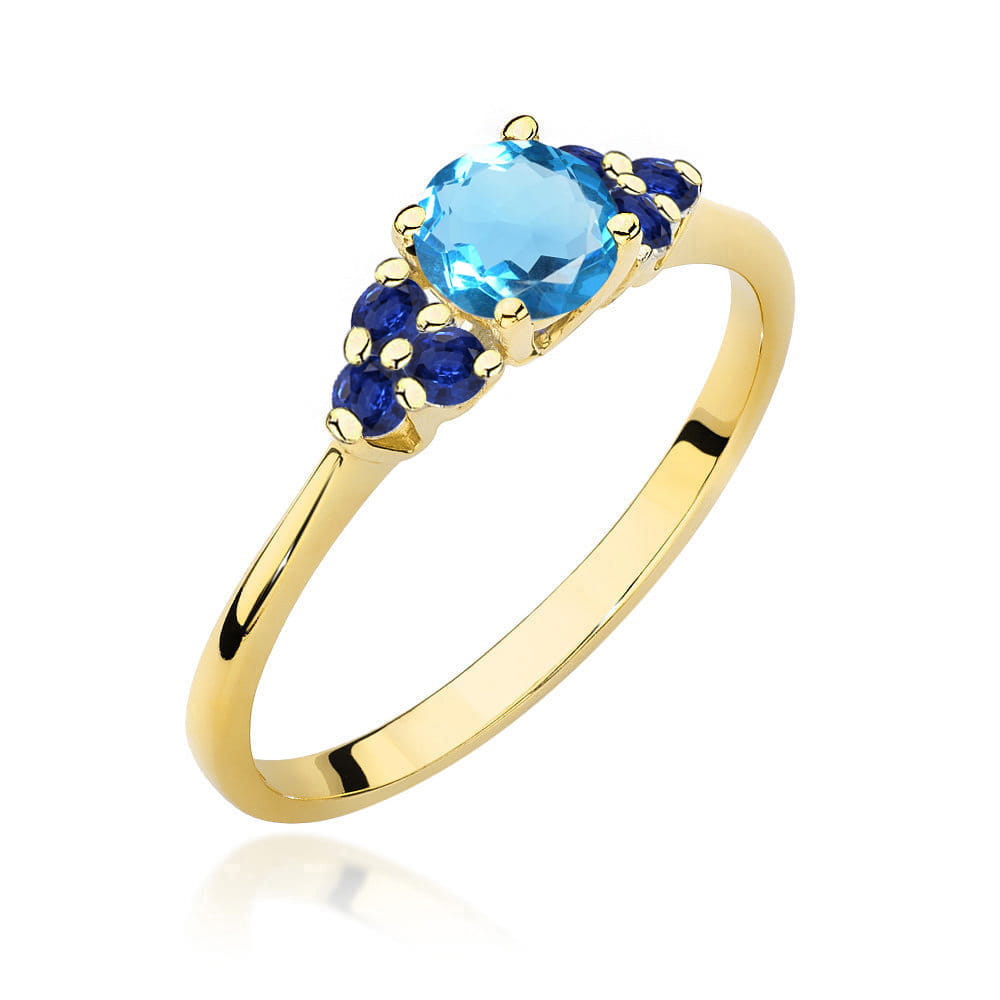 Gold Ring With Topaz And Sapphires