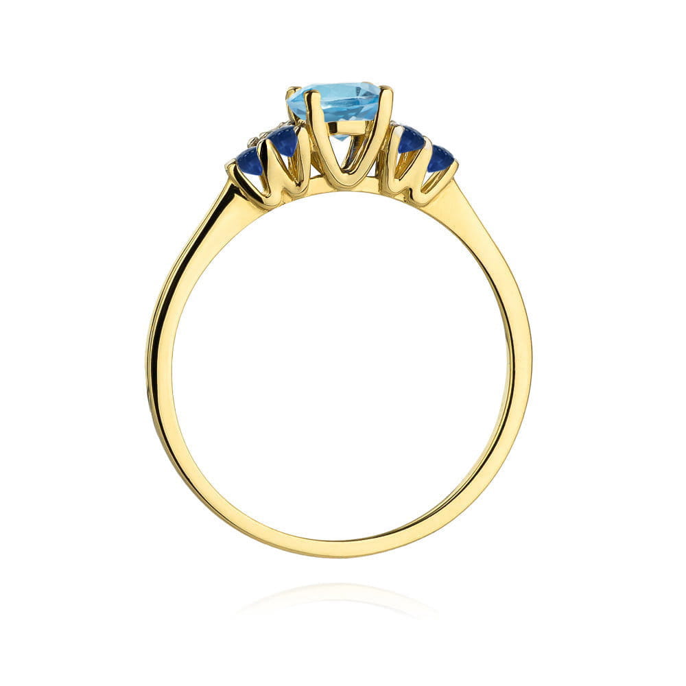 Gold Ring With Topaz And Sapphires