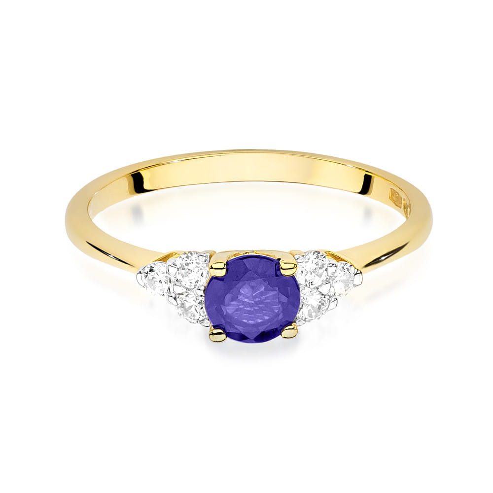 Gold Ring With Tanzanite And Diamonds