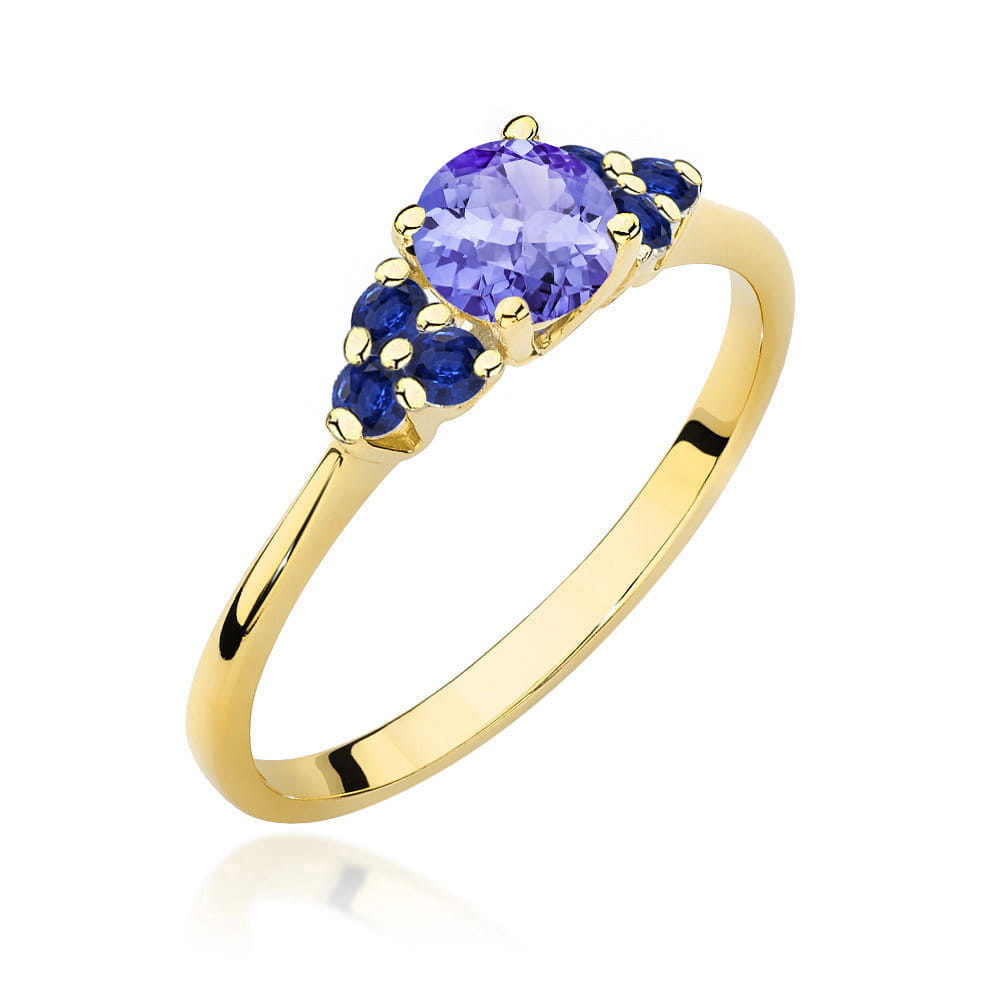 Gold Ring With Tanzanite And Sapphires