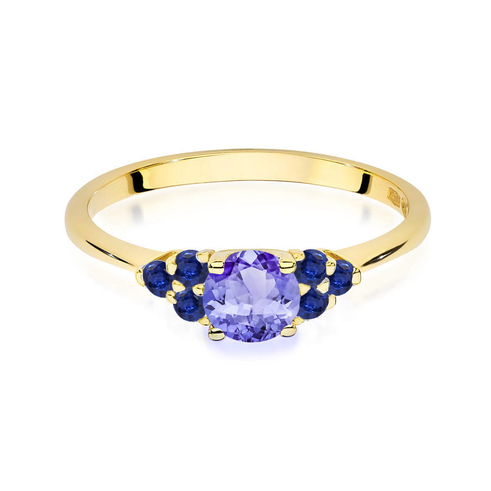 Gold Ring With Tanzanite And Sapphires