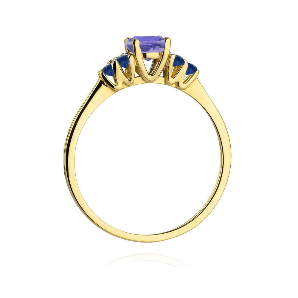 Gold Ring With Tanzanite And Sapphires