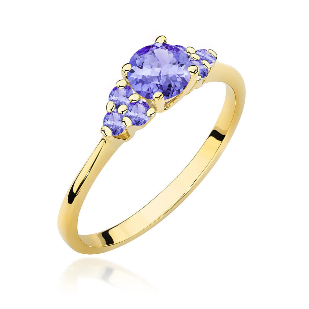 Gold Ring With Tanzanites