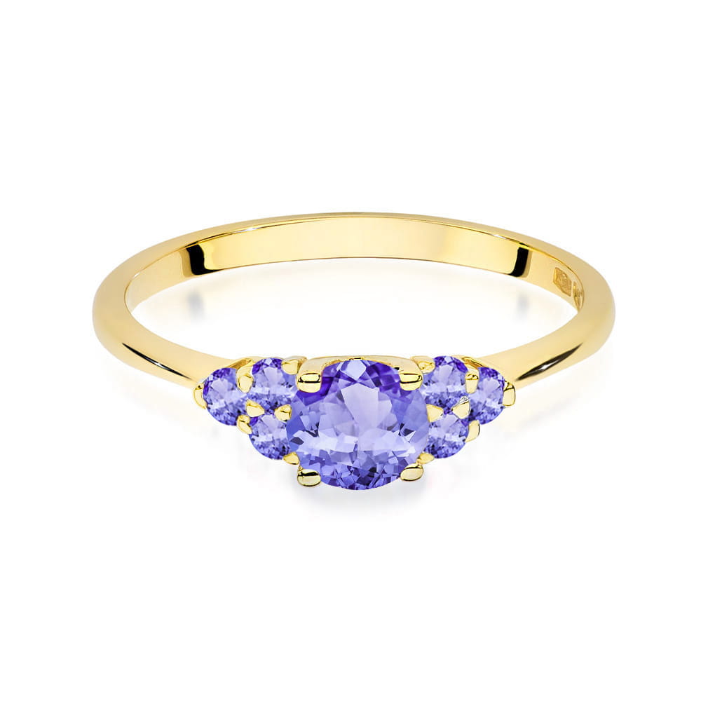 Gold Ring With Tanzanites