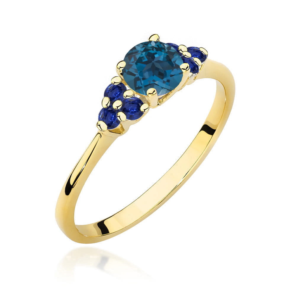 Gold Ring With London Topaz And Sapphires