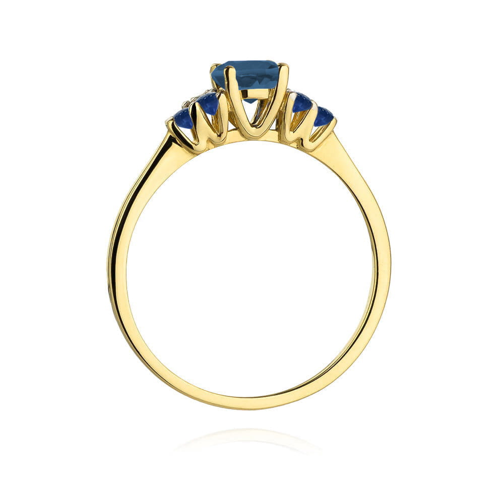 Gold Ring With London Topaz And Sapphires