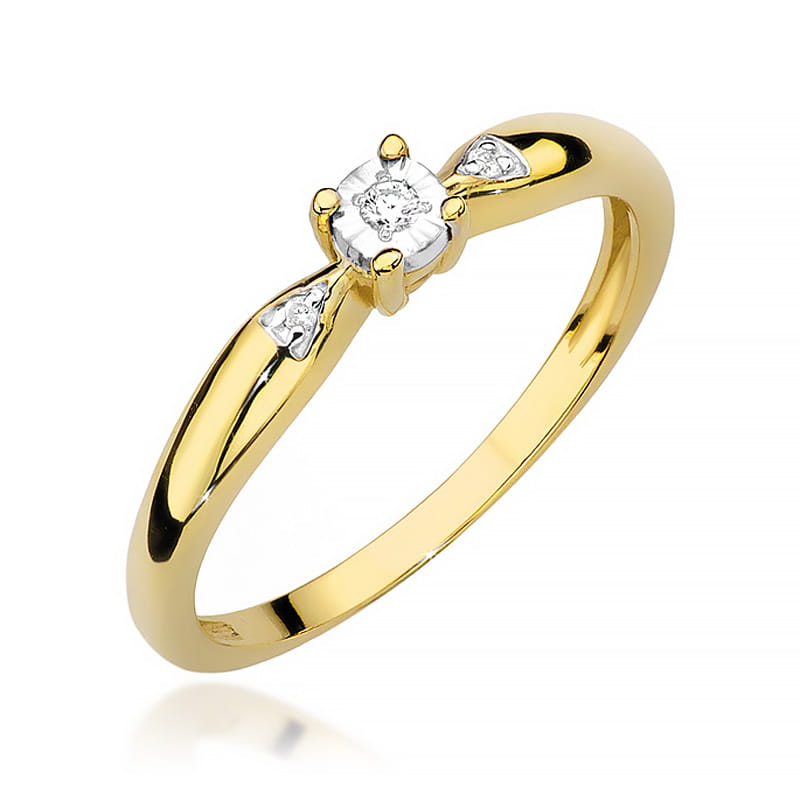 Auksinis Žiedas Su Deimantais