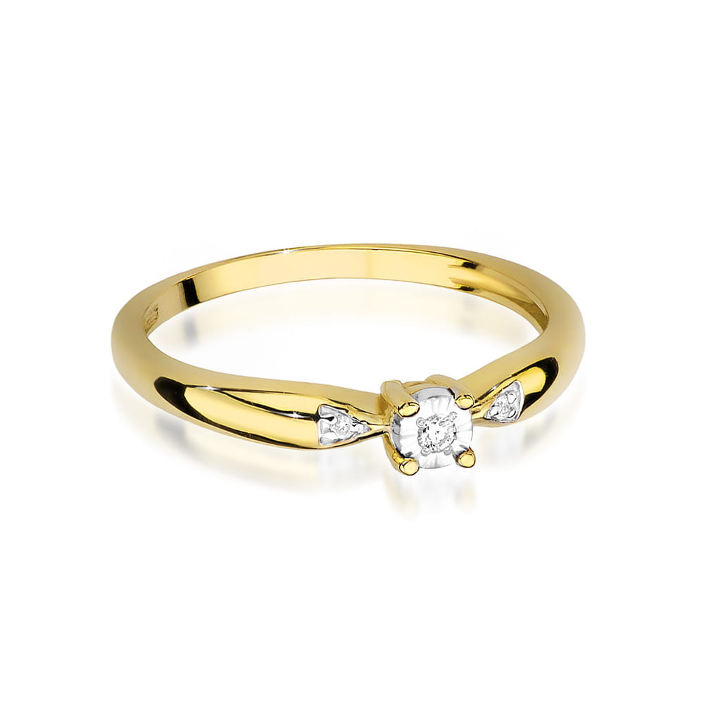 Auksinis Žiedas Su Deimantais