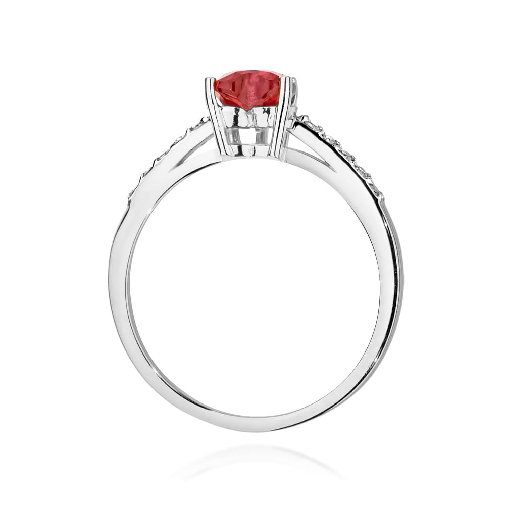 Auksinis Žiedas Su Rubinu Ir Deimantais