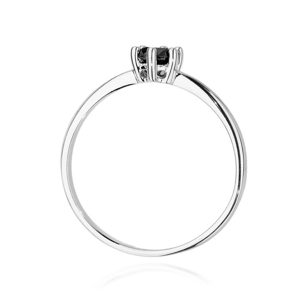 Auksinis Žiedas Su Juodu Deimantu