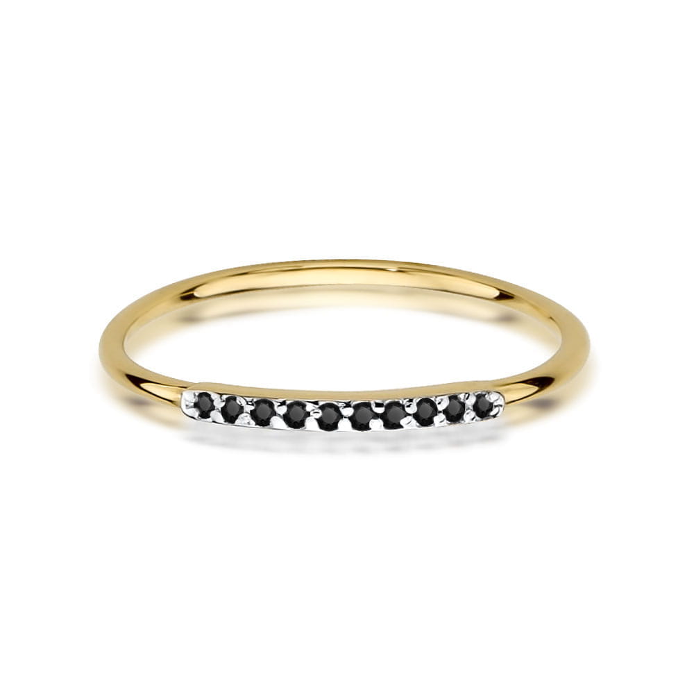 Auksinis Žiedas Su Juodais Deimantais