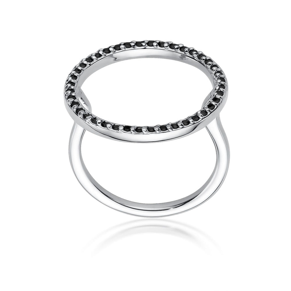 Auksinis Žiedas Su Juodais Deimantais