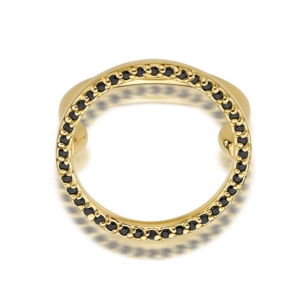 Gold Ring With Black Diamonds