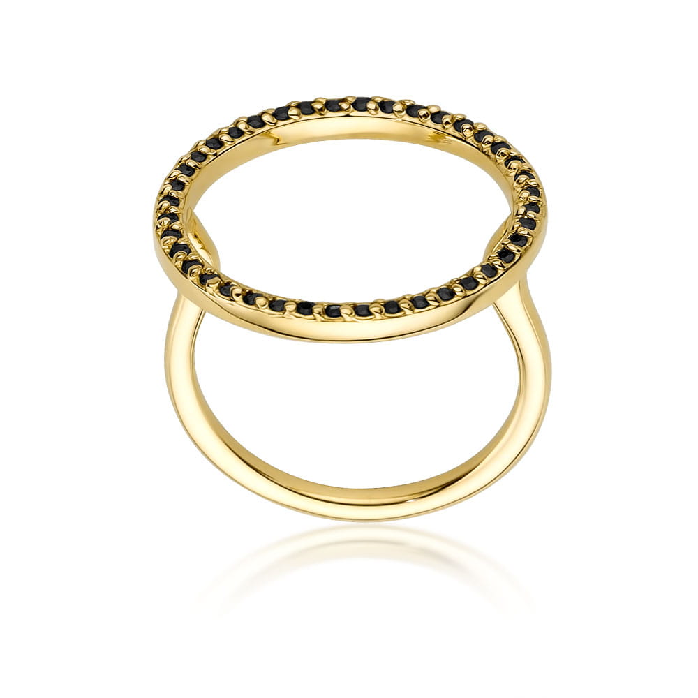 Gold Ring With Black Diamonds