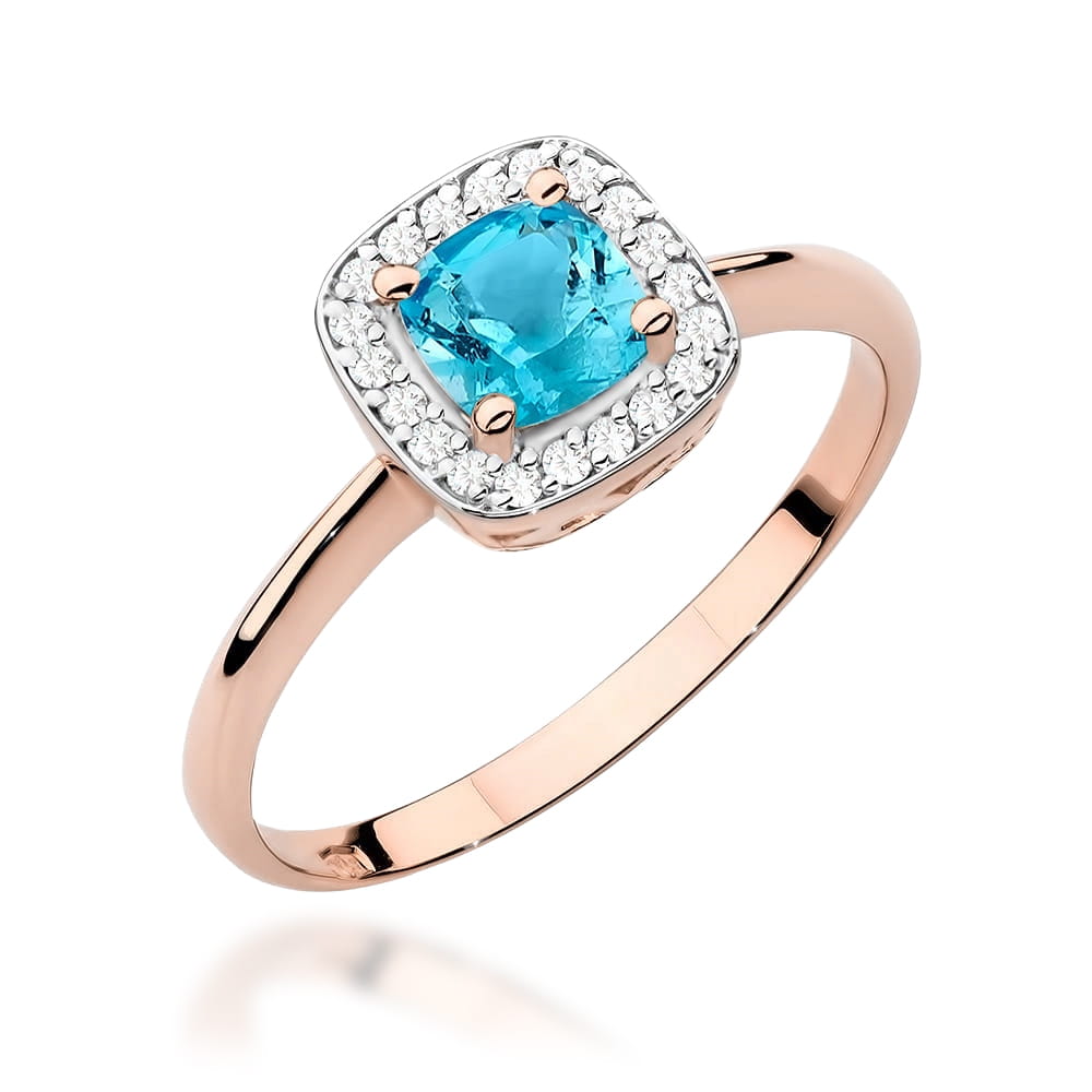 Gold Ring With Topaz And Diamonds