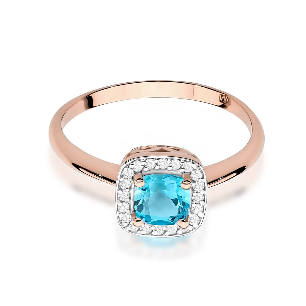 Gold Ring With Topaz And Diamonds