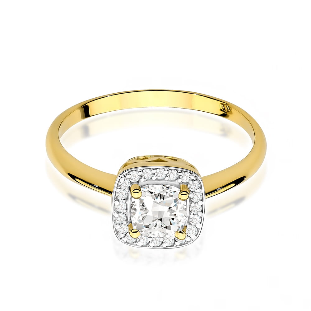 Gold Ring With White Sapphire And Diamonds