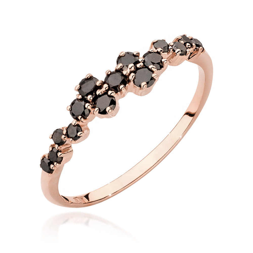 Gold Ring With Black Diamonds