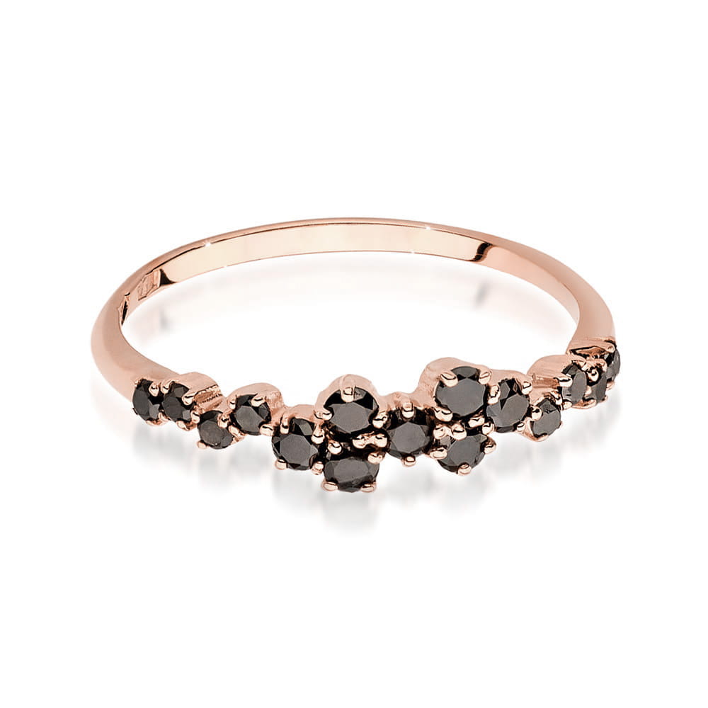 Gold Ring With Black Diamonds