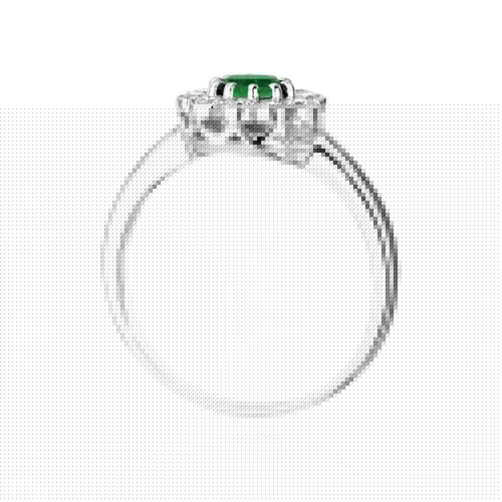 Auksinis Žiedas Su Smaragdu Ir Deimantais