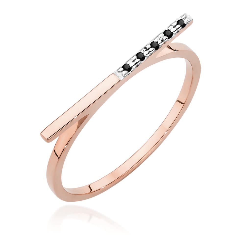 Gold Ring With Black Diamonds