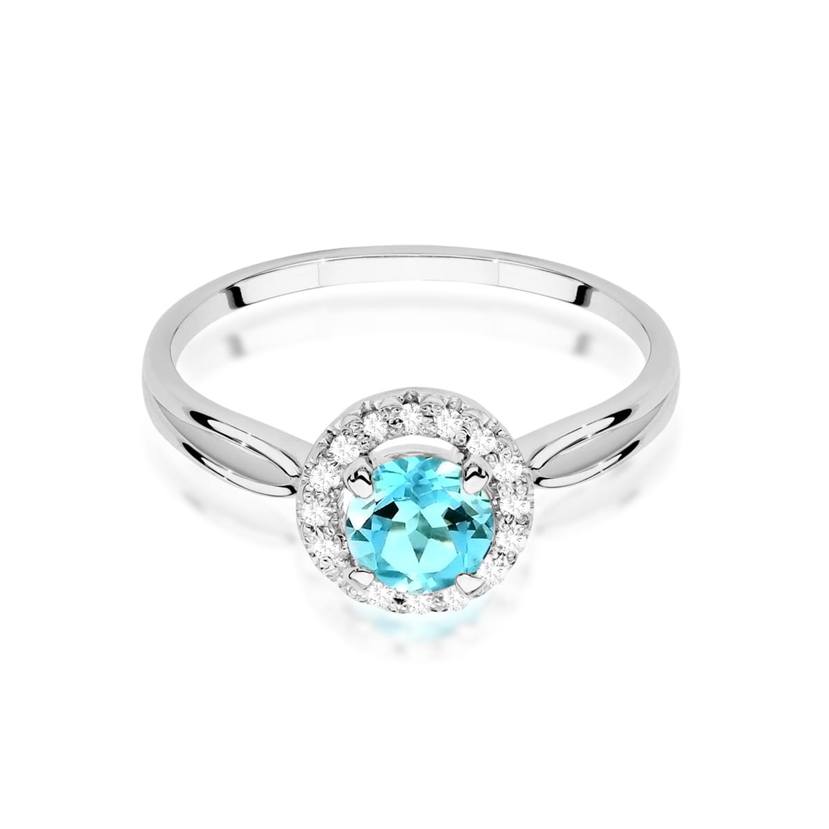 Auksinis Žiedas Su Topazu Ir Deimantais