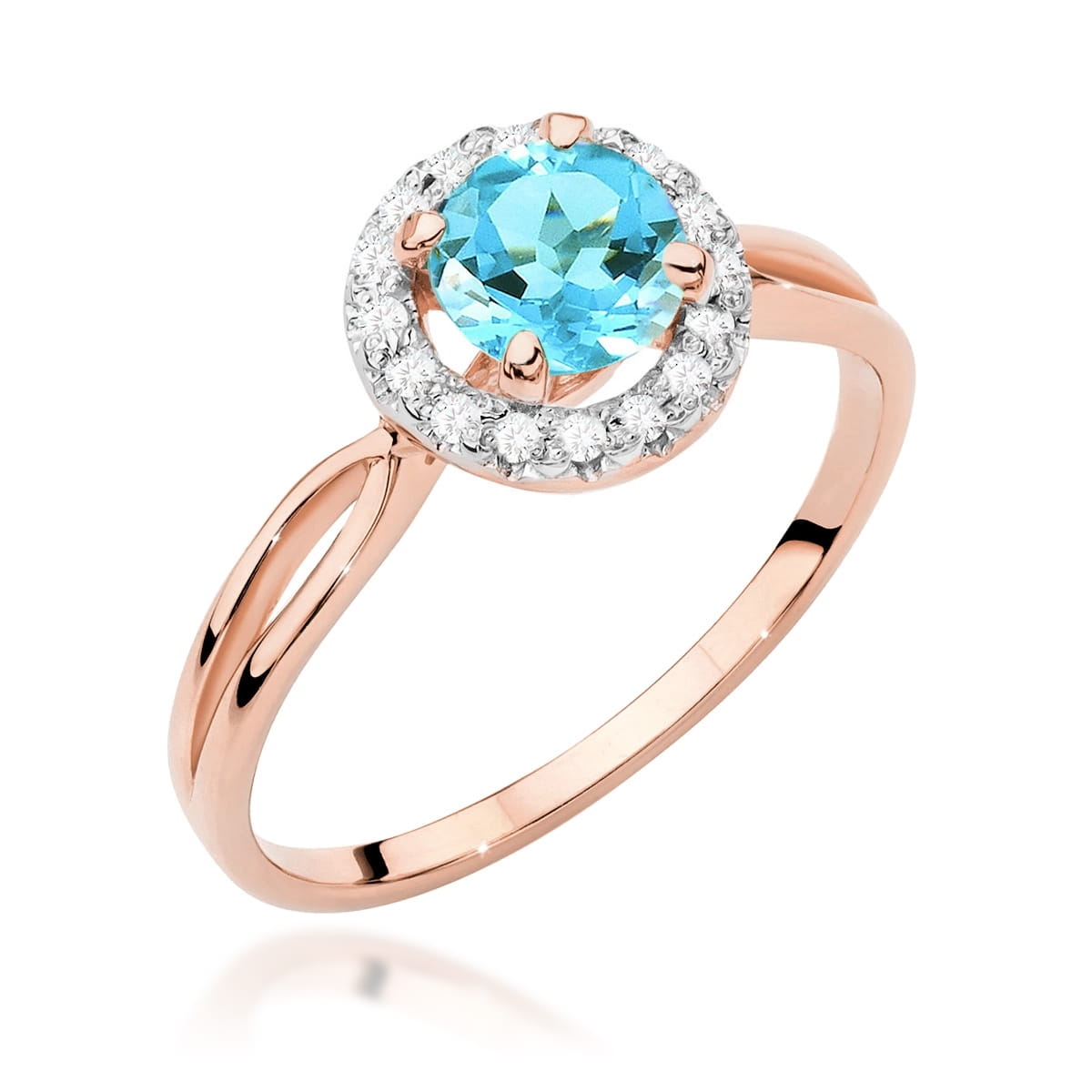 Gold Ring With Topaz And Diamonds