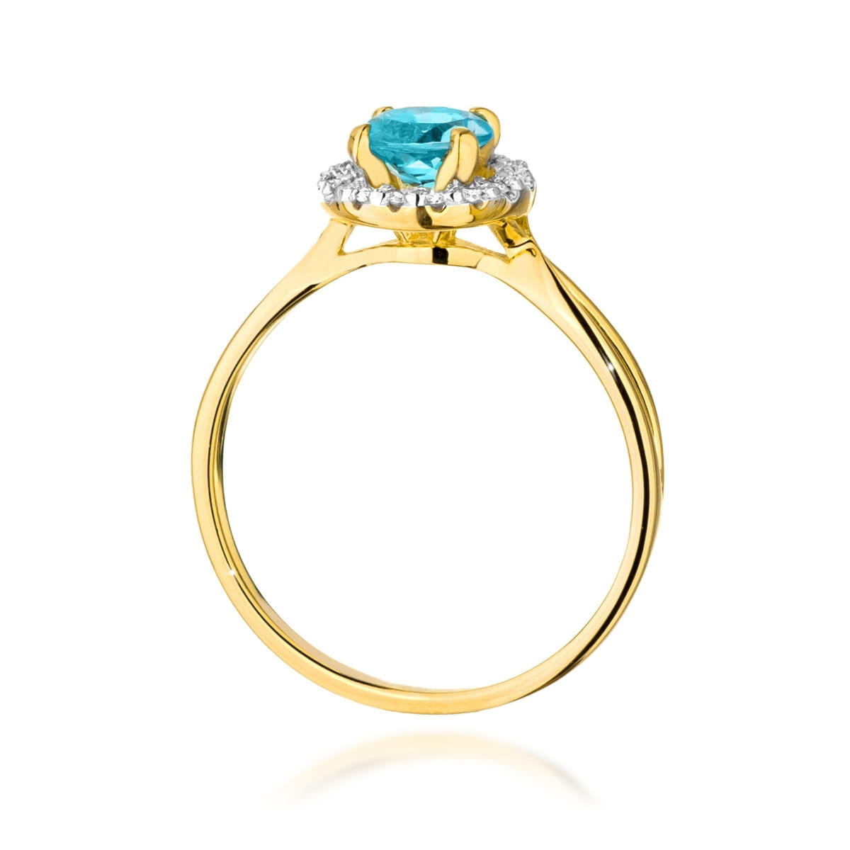 Gold Ring With Topaz And Diamonds