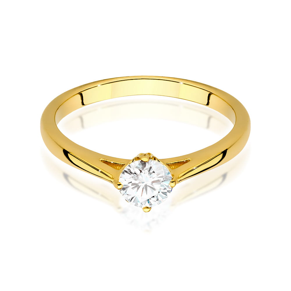 Auksinis Žiedas Su Deimantu