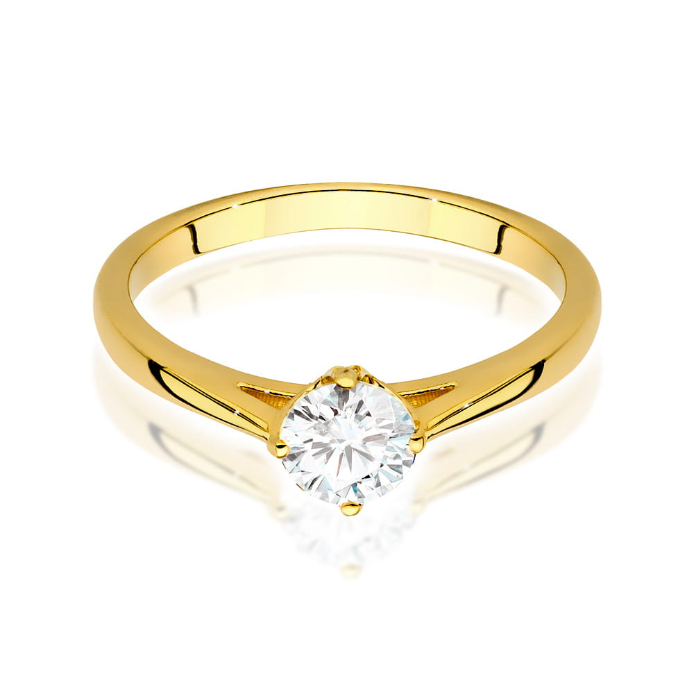 Auksinis Žiedas Su Deimantu