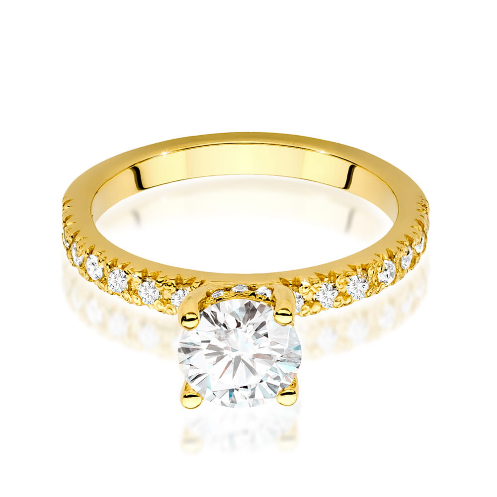 Auksinis Žiedas Su Deimantais