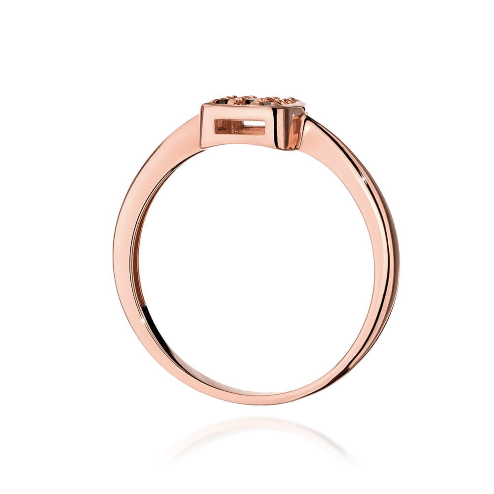 Gold Ring With Black And White Diamonds