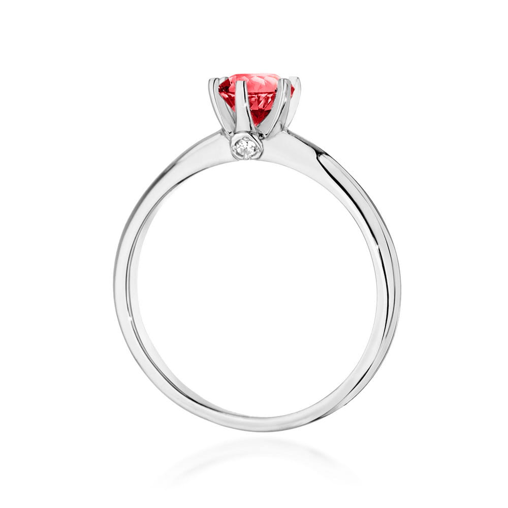 Auksinis Žiedas Su Rubinu Ir Deimantais