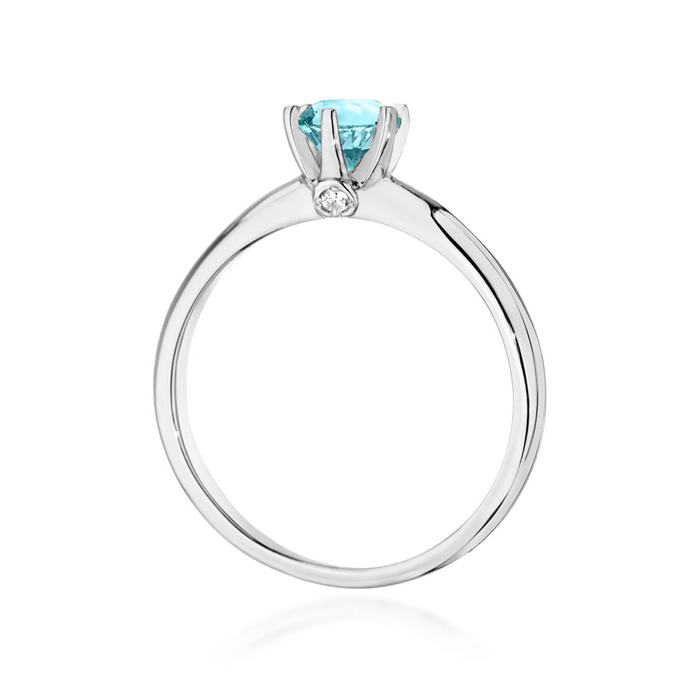 Gold Ring With Topaz And Diamonds