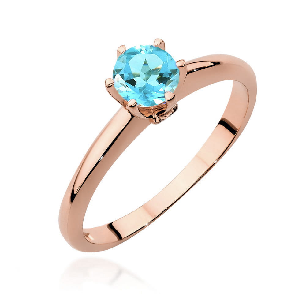 Gold Ring With Topaz And Diamonds
