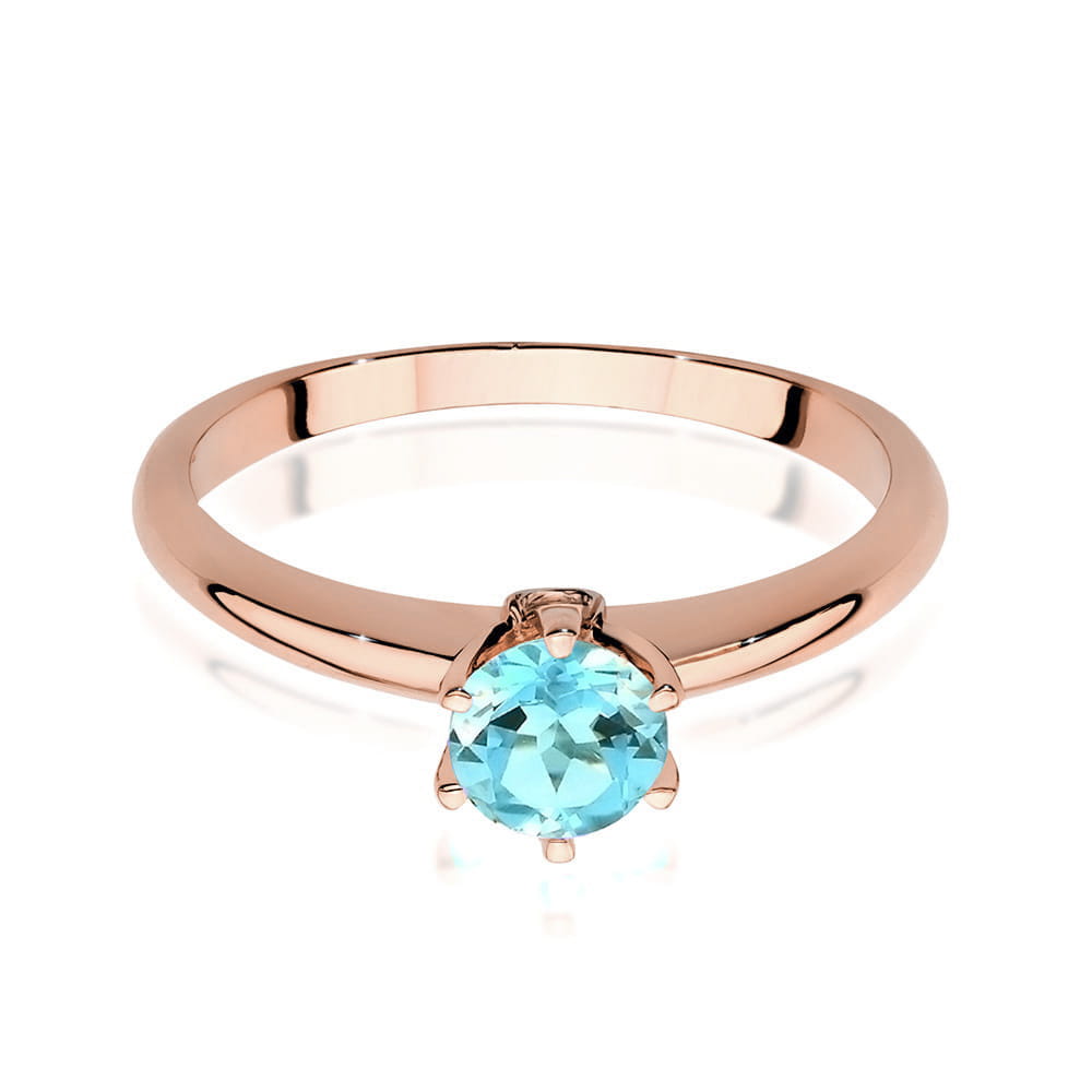 Gold Ring With Topaz And Diamonds