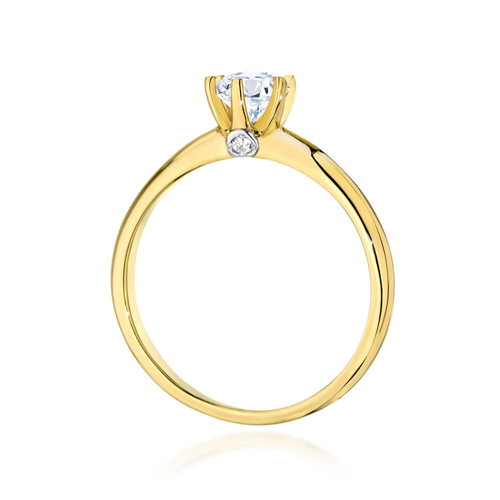 Auksinis Žiedas Su Baltu Safyru Ir Deimantais