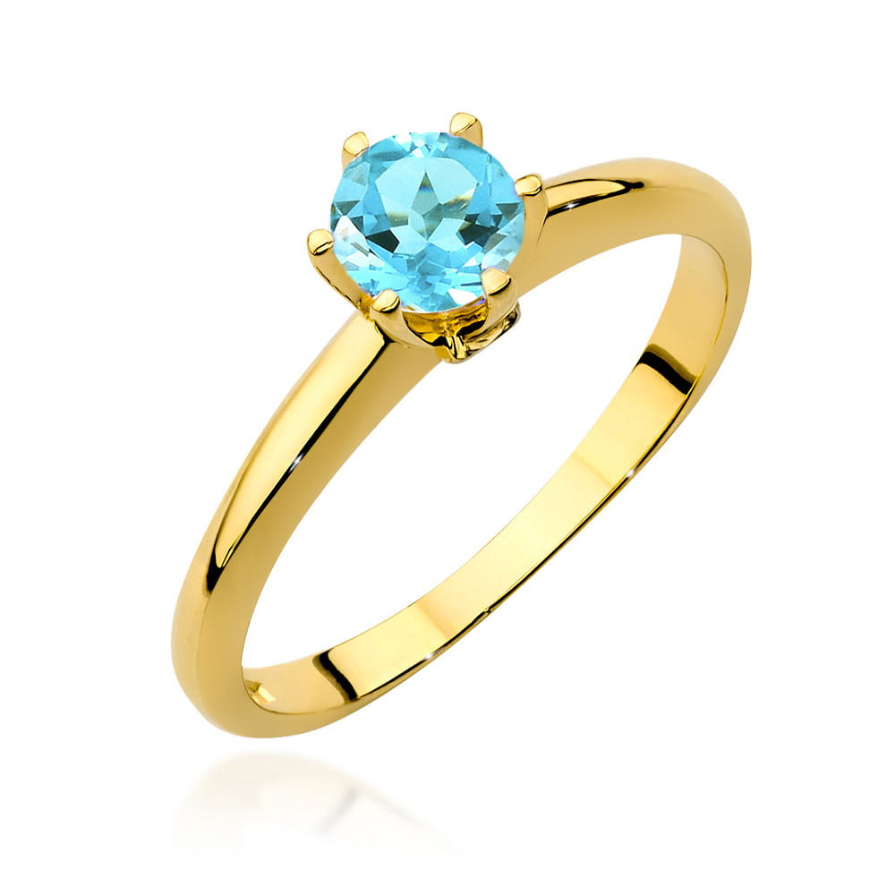 Gold Ring With Topaz And Diamonds