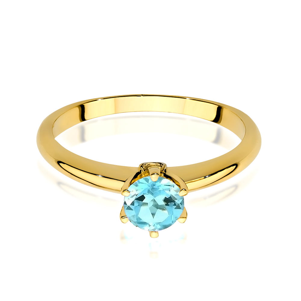 Gold Ring With Topaz And Diamonds