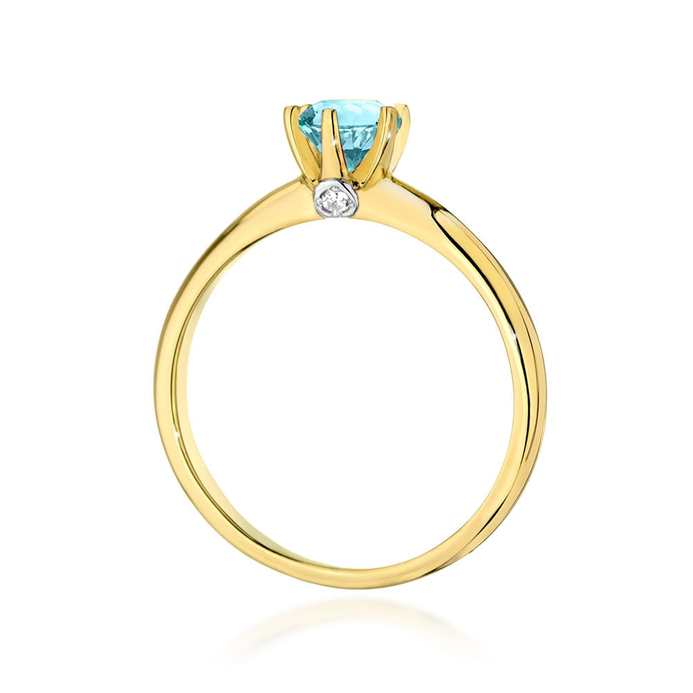 Gold Ring With Topaz And Diamonds