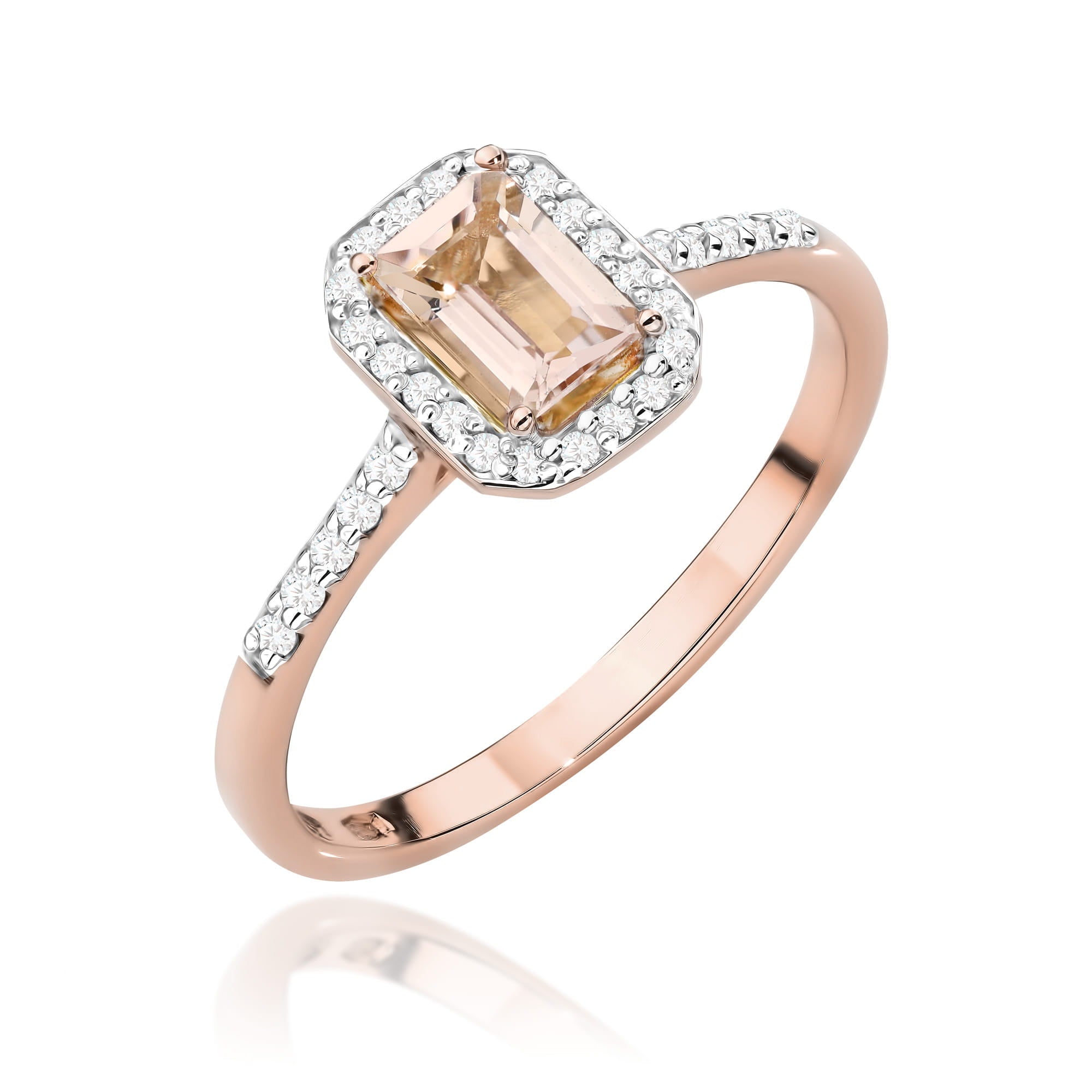 Gold Ring With Morganite And Diamonds