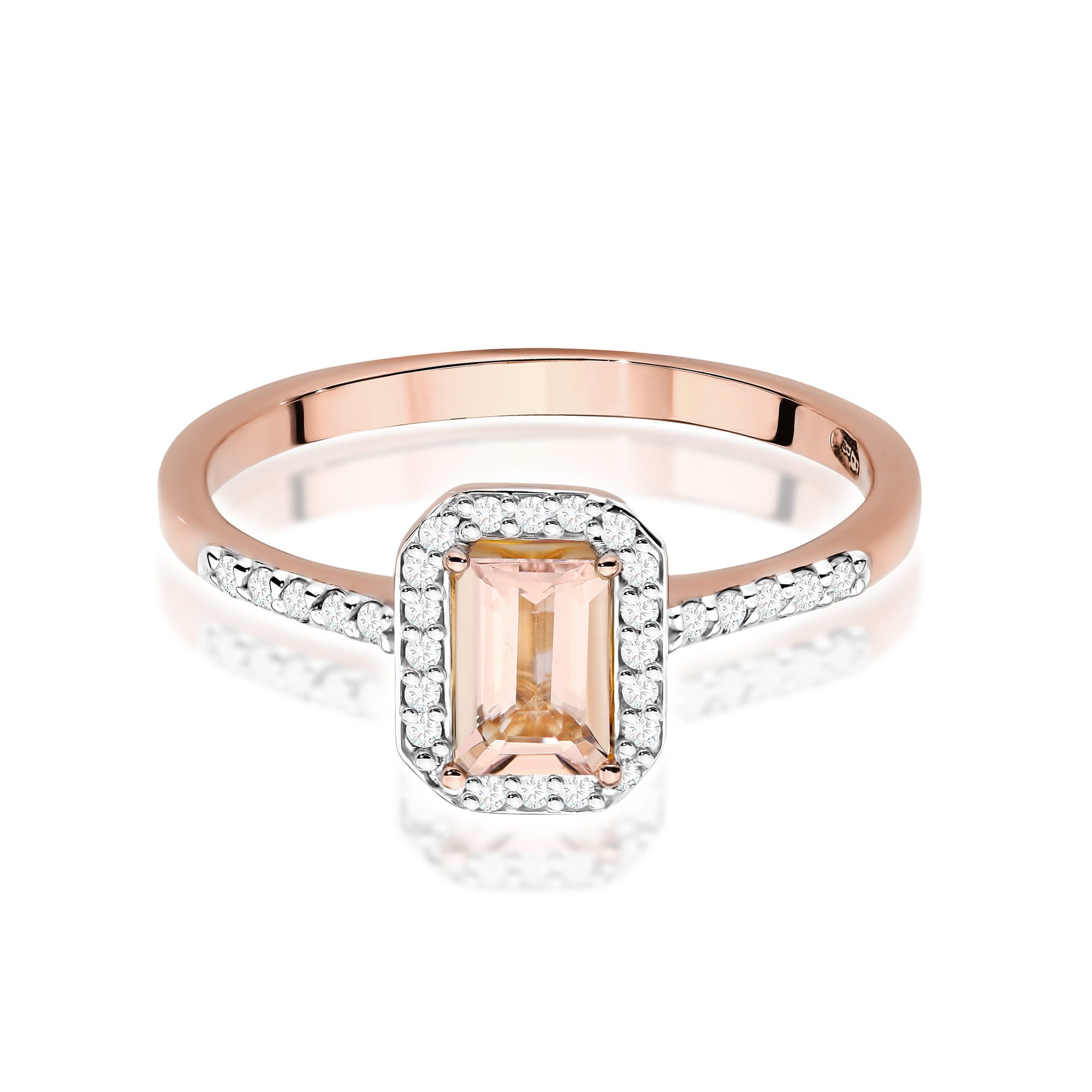 Gold Ring With Morganite And Diamonds