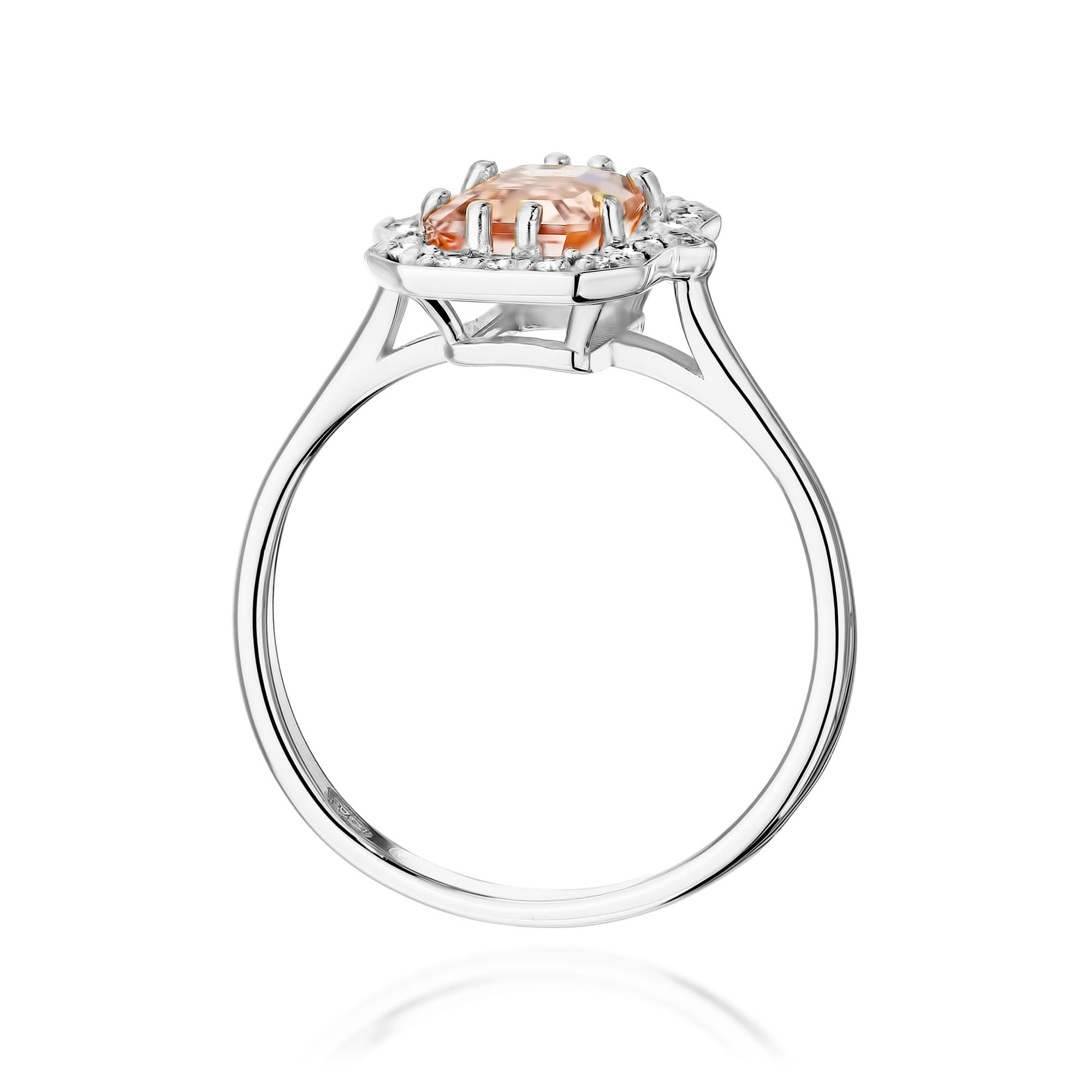 Auksinis Žiedas Su Morganitu Ir Deimantais