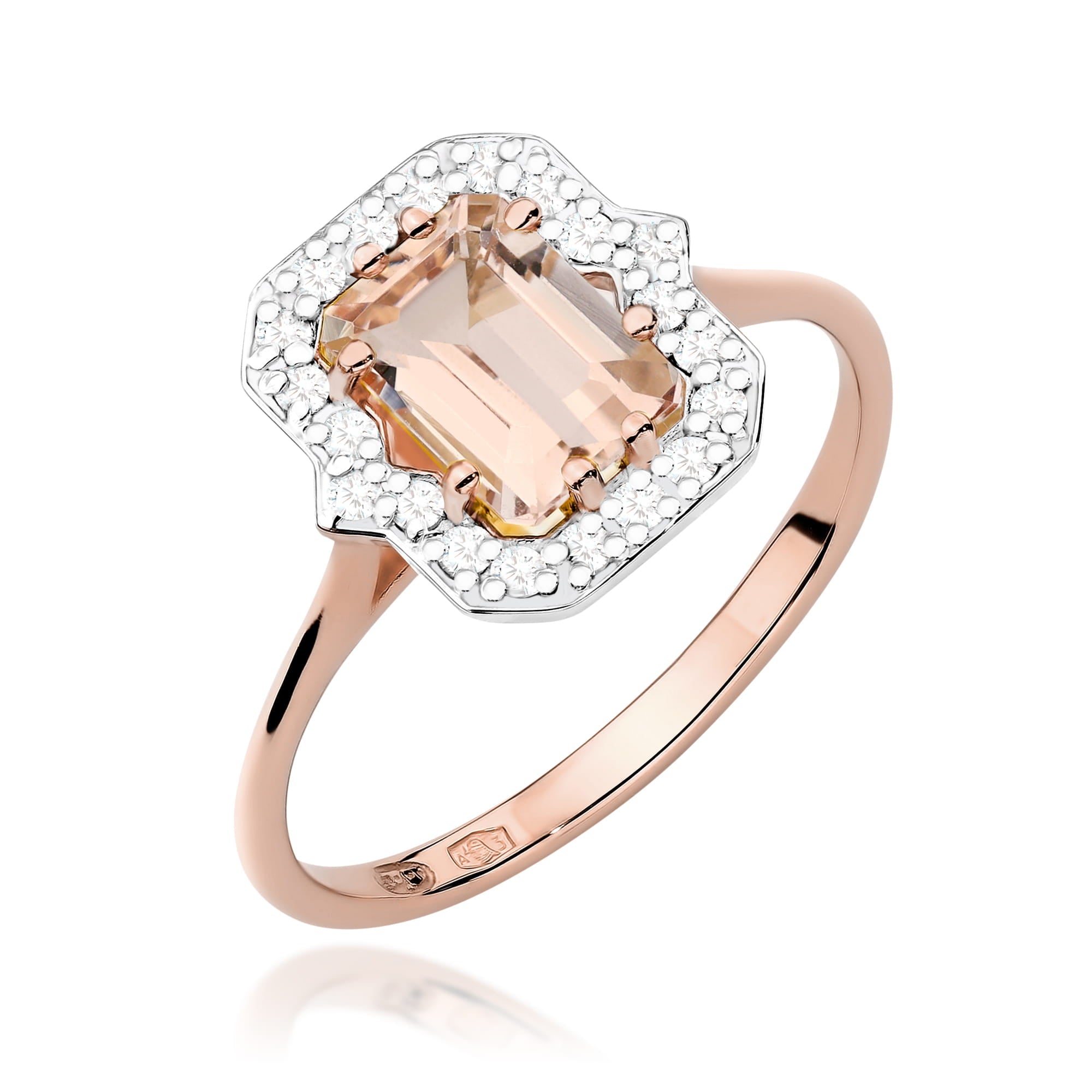 Gold Ring With Morganite And Diamonds