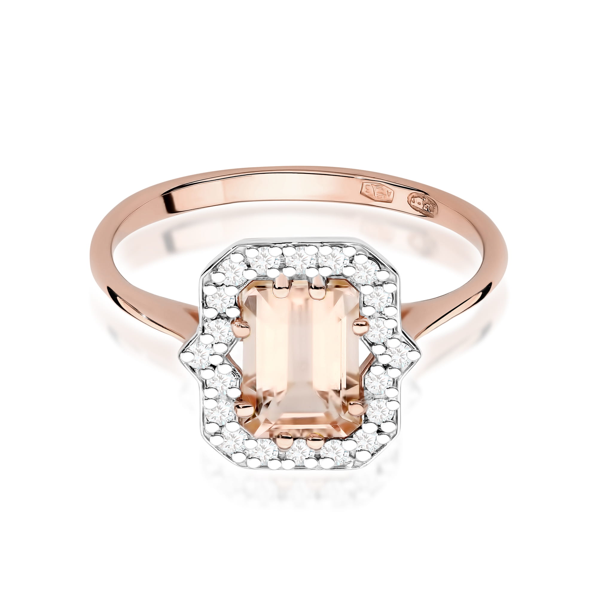Gold Ring With Morganite And Diamonds