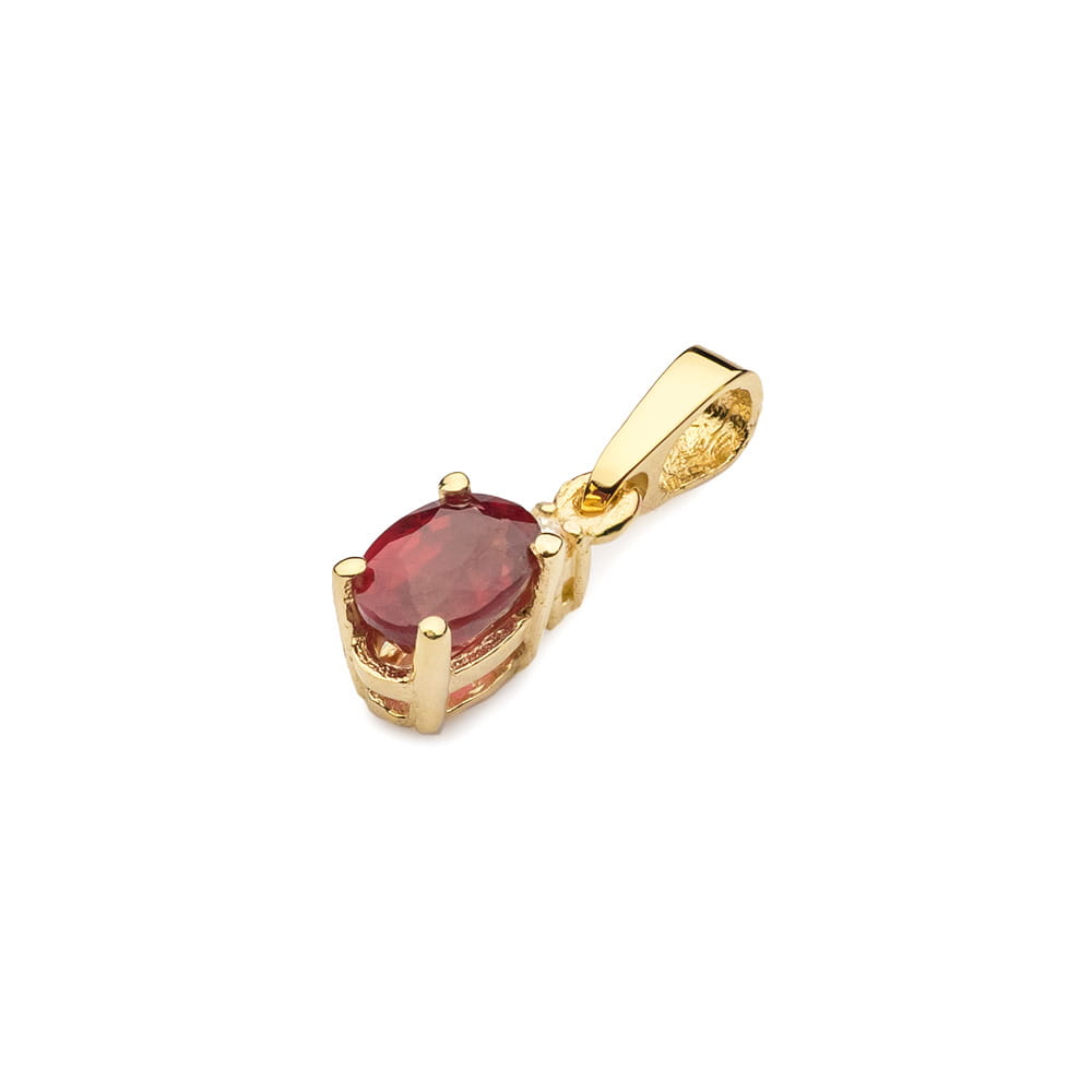 Gold Pendant With Ruby And Diamond