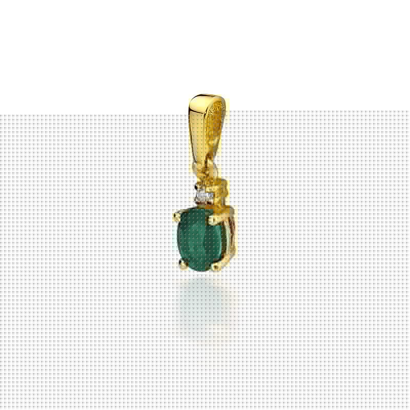 Gold Pendant With Emerald And Diamond