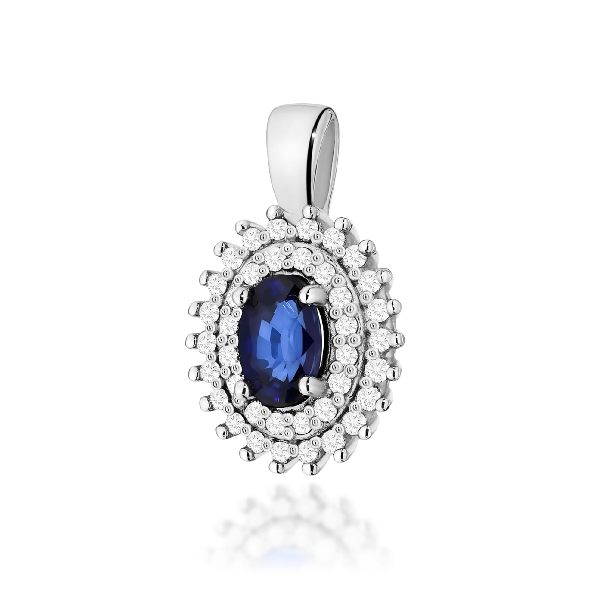 Gold Pendant With Sapphire And Diamonds